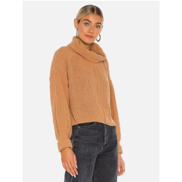 Free People Be Yours Cowl Neck Sweater Camel Size XS - Picture 2 of 11